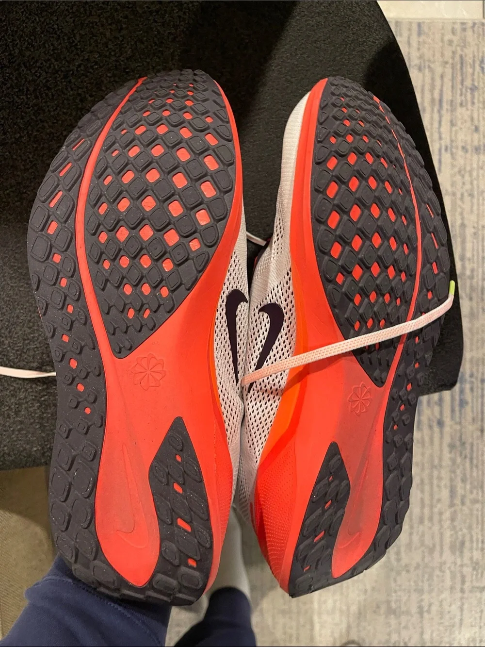 Nike Pegasus 41 White Running Sneakers with Pink Laces and Orange Soles